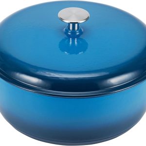 Blue Enameled Cast Iron Stew Pot